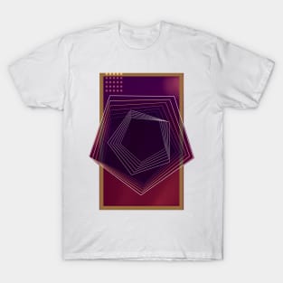 Purple geometric abstract Wine gold luxe T-Shirt